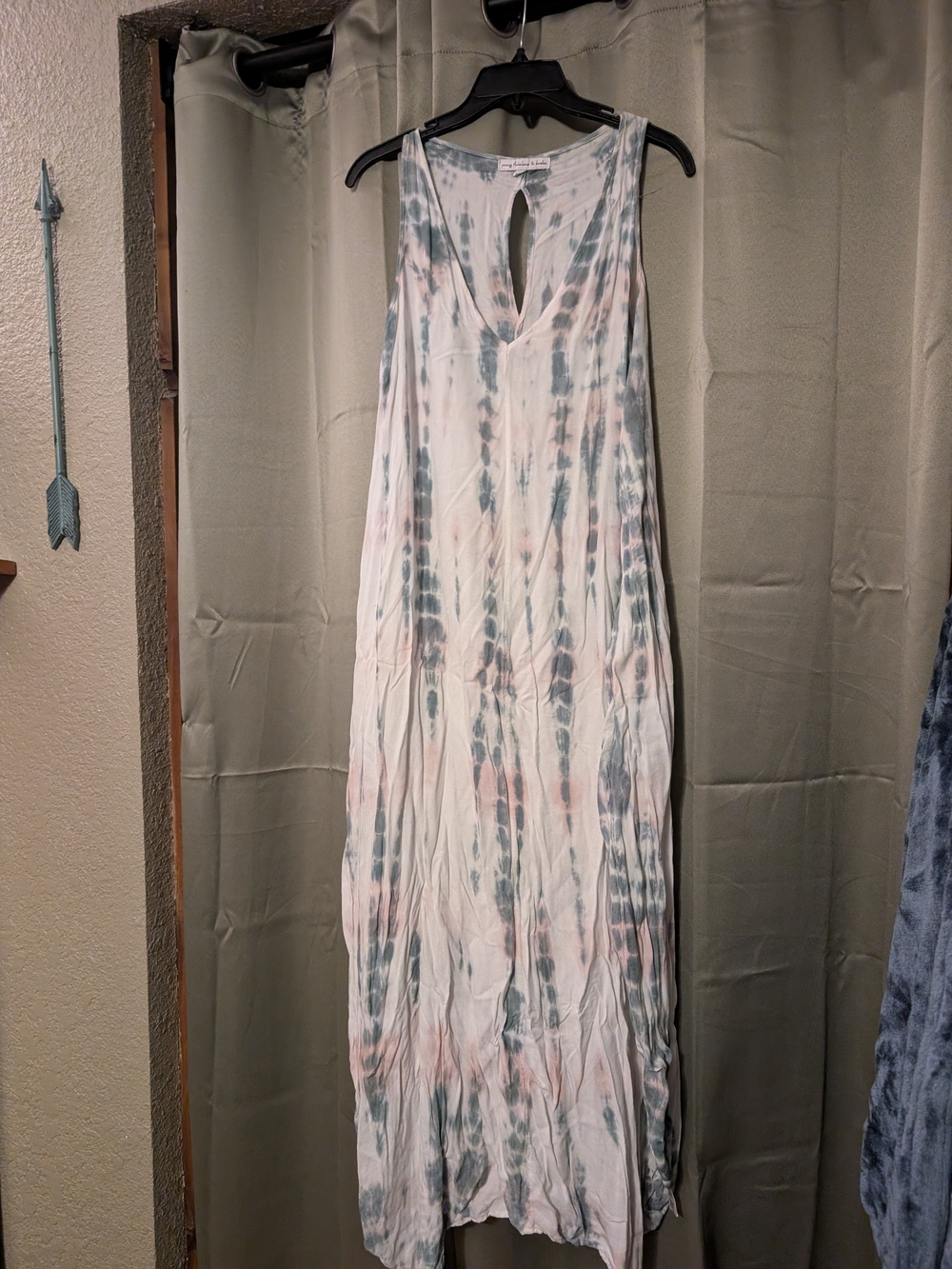 Young Fabulous & Broke Sleeveless Tie-Dye Maxi Dress in Pink & Sage